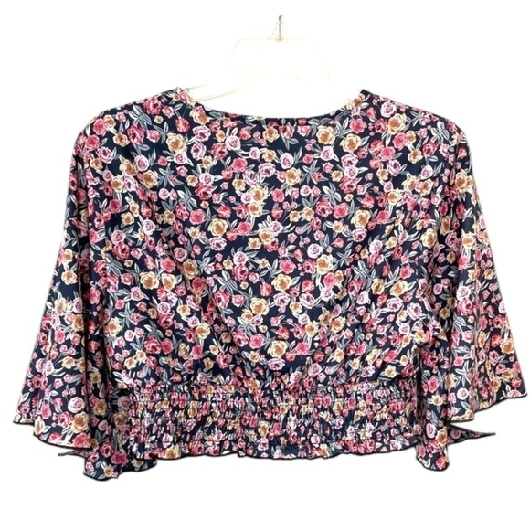 Ditsy Floral Shirred Flutter Sleeve Top & Shorts - Size L Cottagecore - Picture 4 of 15